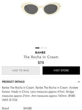 Banbe The Rocha Sunglasses in Cream
